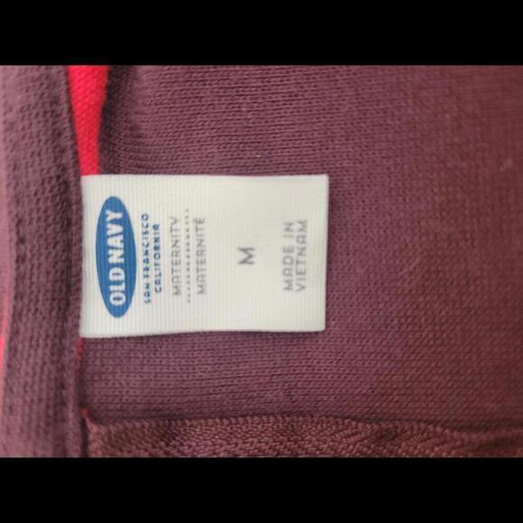 Old Navy Maternity Medium burgundy & red stripe midi dress - Picture 3 of 5